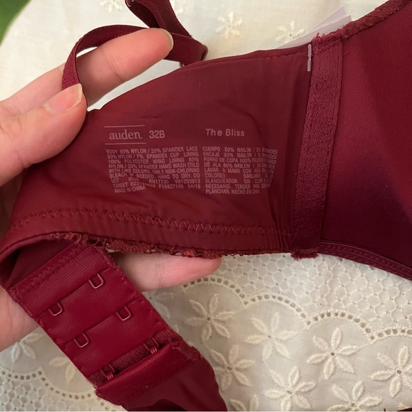 Auden the Bliss lightly lined bra in burgundy red - Picture 4 of 5